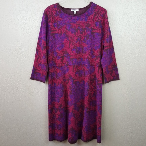 NWOT Isaac Mizrahi Deep Burgundy Sweater Dress L - Picture 4 of 8